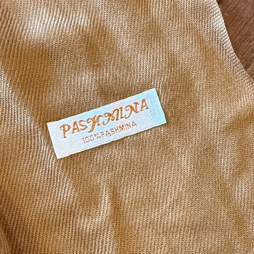 100% Pashmina camel colored scarf